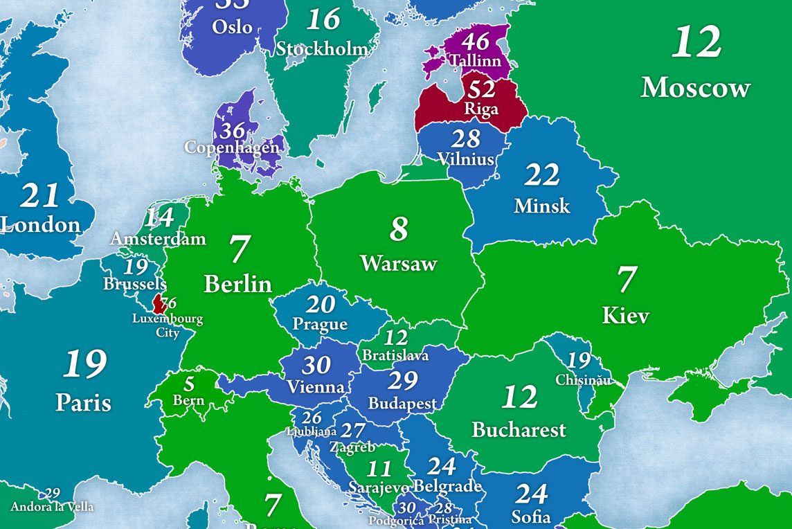 Найбільш населені столиці Європи (КАРТА)