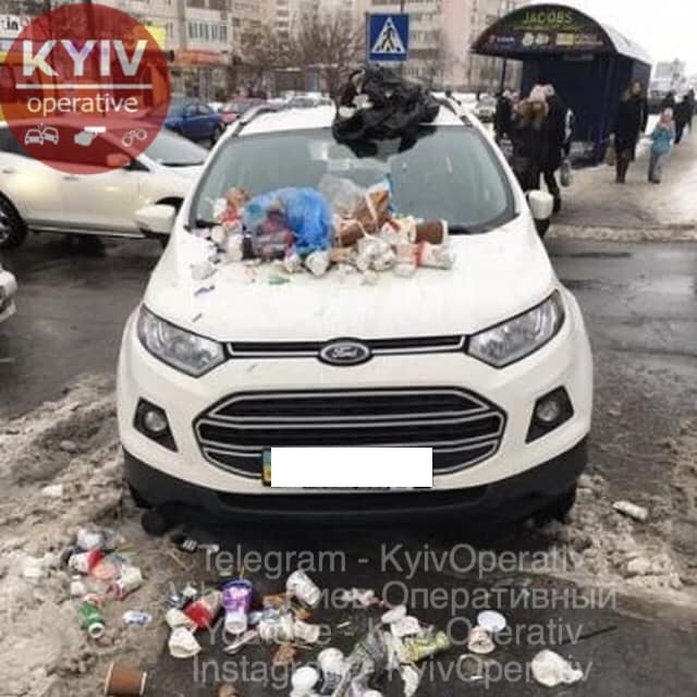 Свині проти оленя: у Києві пішоходи провчили героя парковки Фото 1