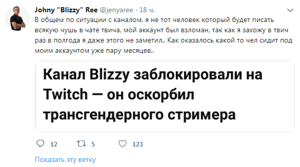 На Twitch заблокували канал Blizzy – гравця Natus Vincere Фото 1