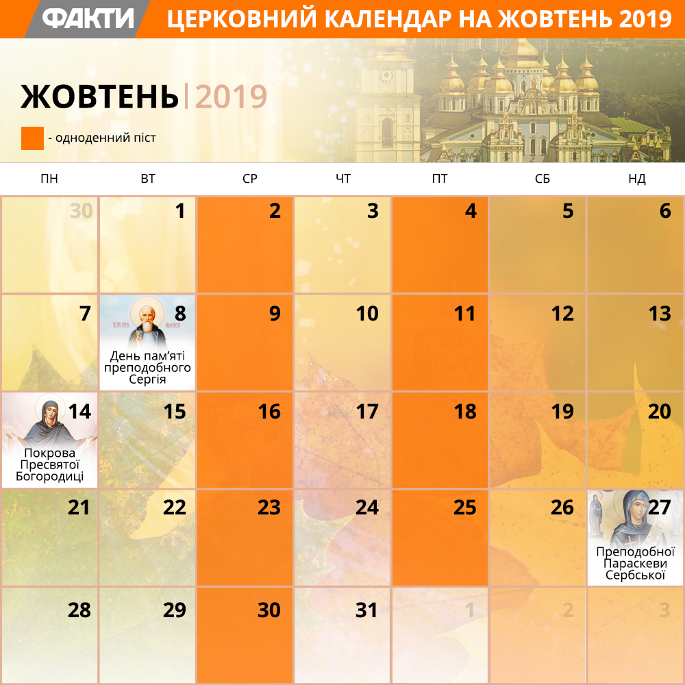 релігійні свята у жовтні