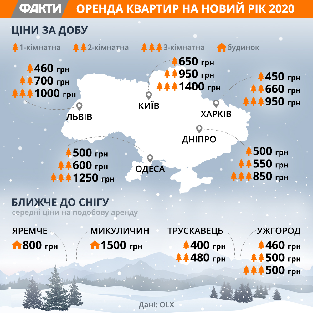Аренда квартир на Новый год 2020 — цены Фото 1