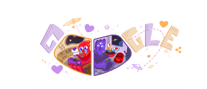 День святого Валентина: Google дудл с поздравлениями
