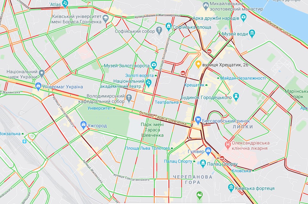 Пробки в Киеве – где затруднено движение 19 мая (ОНЛАЙН-КАРТА) Фото 4