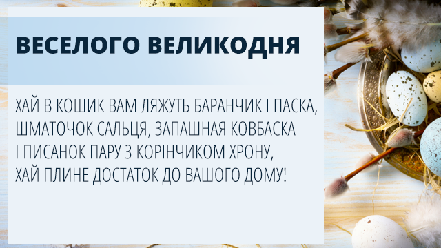 привітання з великоднем 2021