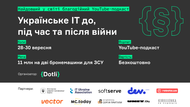 Заради авто для ЗСУ: в Україні запустять найдовший благодійний ІТ-подкаст